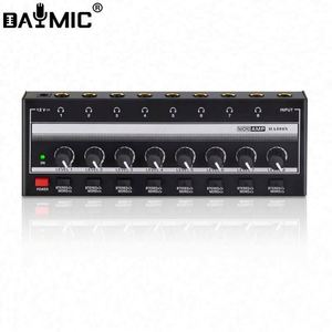 AOSHEN HA800S 8 Channel Mini Metal Monitor Splitter Audio Headphone Amplifier Portable <b>Stereo</b> Mono Toggle Keys - Product Image 1