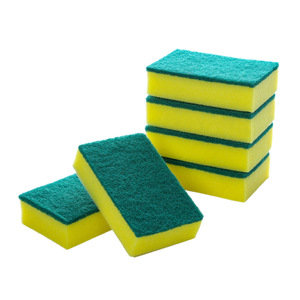 Éponge à vaisselle durable, bloc rectangulaire 10x6.5x3, tampon de nettoyage de cuisine haute densité, jaune vert - Product Image 2