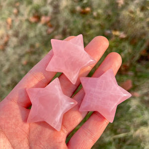 Quarzo <span class=keywords><strong>Rosa</strong></span> Naturale All'Ingrosso, Intaglio a <span class=keywords><strong>Stella</strong></span>, <span class=keywords><strong>Pietra</strong></span> dell'Amore Lucidata, Pentagramma per la Guarigione - Product Image 3