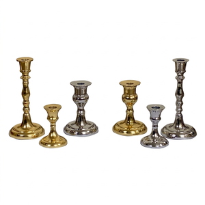 Bougeoir en métal plaqué or et argent, fait à la main, décoratif, fabriqué en métal, offre spéciale, centre de table de mariage de luxe - Product Image 1