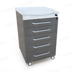 Yimmi Armoires de laboratoire durables Massage en acier inoxydable SPA Meubles mobiles Armoire de rangement de clinique médicale à 5 tiroirs - Product Image 4