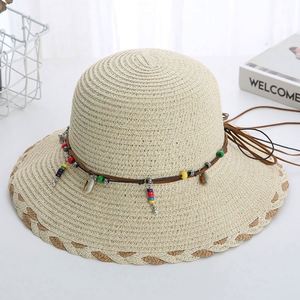 Female Seaside Sunshade Summer Wholesale Women Beach Sun <b>Straw</b> <b>Hat</b> With Bond Decoration - Product Image 4