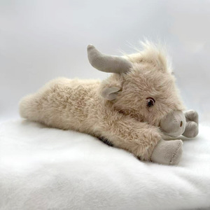 Highland Cow Plush <b>Toy</b> <b>Soft</b> <b>Stuffed</b> Animal For Kids Birthday Gift 2 To 4 Years Unisex White Color Pp Cotton Fill - Product Image 2