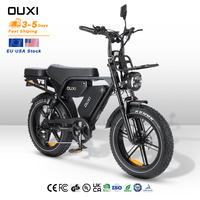 Batterie au lithium EU USA OUXI 60AH 48V 750W/1000W Vitesse rapide 200 km d'autonomie Vélo de montagne électrique à pneus larges 20 pouces V8Ultra+