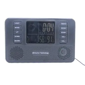 FMラジオ付き電子デジタルデスクトップカラーLEDディスプレイ気象台湿度温度スマートクロック