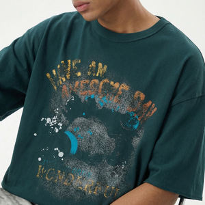 Camiseta Deportiva con Estampado Gráfico, Algodón Cepillado y Spandex, Cuello Redondo Informal, Impresión <span class=keywords><strong>DGT</strong></span>, Talla Grande - Product Image 5