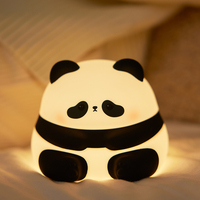 EGOGO Mini veilleuse rechargeable par USB Lampe de chevet en silicone Panda mignon pour enfants et bébés Pépinière Lumière de nuit douce