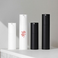 Flacons cosmétiques sous vide vides de 30 ml et 50 ml pour lotion, crème, sérum – Emballage de soins de la peau avec pompe sans air noire et capuchon pulvérisateur sérigraphié