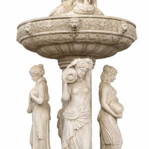 Fuente de Jardín de Piedra Europea con Esculturas Clásicas y Fuente de Agua para Decoración de Patio - Product Image 4