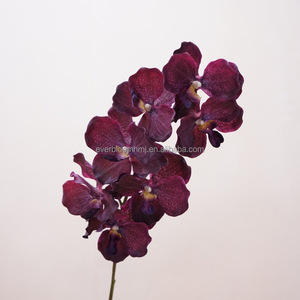 A122 Vente en gros de décoration florale pour chambre <span class=keywords><strong>Vanda</strong></span> Real Touch 3D <span class=keywords><strong>Vanda</strong></span> Miss Joaquim Fleurs d'orchidées artificielles pour la maison Occasions du Nouvel An - Product Image 4