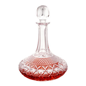 Ensemble de <span class=keywords><strong>carafe</strong></span> à vin en cristal luxueux de 5 pièces, fabriqué à la machine, avec 4 verres à pied - <span class=keywords><strong>Carafe</strong></span> en verre taillé diamant style vintage - Product Image 6