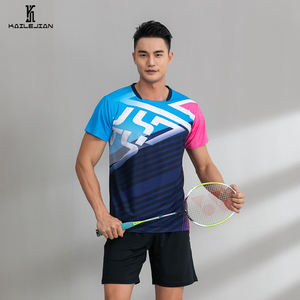 थोक त्वरित सूखी बैडमिंटन टी शर्ट महिलाओं पुरुष टेबल टेनिस शर्ट कस्टम sublimated खेलों टेनिस पिंग पोंग जर्सी - Product Image 4