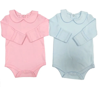 Haute qualité filles vêtements ensembles nouveau-né bébé vêtements avec garniture Picot à manches longues coton pyjamas bébé barboteuses