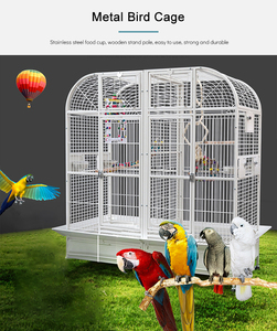 Büyük papağan kafesi paslanmaz çelik güçlü kuş yetiştiriciliği uçuş kafesi papağan amerika papağanı tekerlekler ve tepsi ile - Product Image 6