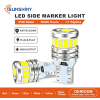 Sunshiny Auto-Seitenmarkierungs- und Kennzeichenbeleuchtung LED T10 W5W 194 16+2SMD 3030 3014 Superhell 203LM IP68 Wasserdicht 6000K Werksproduktion