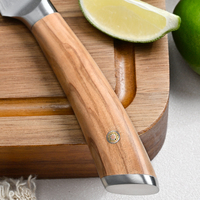 3,5-inch Damascus staal fruitmes, ultra scherp schilmes met olijfhouten handvat, professioneel keukenmes