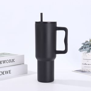 Gobelet isotherme de voyage pour voiture H4.0 avec poignée, 40 oz, couvercle, paille, antidérapant, OEM ODM, logo personnalisé - Product Image 2