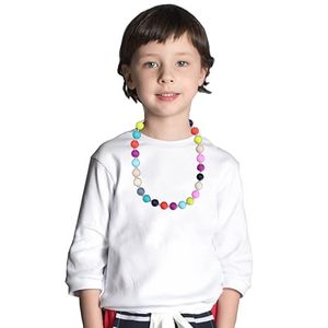 Collar sensorial unisex para niños, mordedor de bebé de silicona, anillo DIY, estilo divertido arcoíris, cuerda masticable con cuentas, juguete suave para la ansiedad - Product Image 6