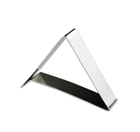 Pinces de table triangulaires classiques en acier inoxydable argenté, supports de nappe flexibles pour pique-nique et extérieur