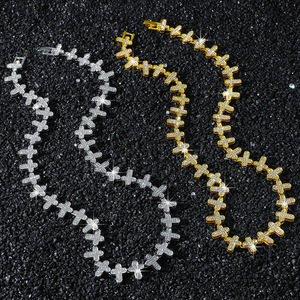 New Hot Selling Simple Design Geometric <b>Cross</b> <b>Chain</b> Necklace Hiphop Style Alloy Gold Silver Plated Men Necklace Fashion Jewelry - Product Image 1