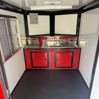 Cuisine mobile entièrement équipée en acier inoxydable pour la vente de café, hamburgers, glaces, barbecue, bus alimentaire, camion de restauration