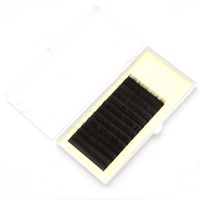 Extensions de cils Heartgirl 100% fibres artisanales de qualité supérieure, épaisseur 0,03 mm, volume complet, velours noir, 7-25 mm, 12 rangées/plateau