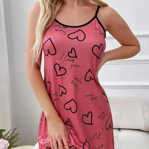 Ropa de <span class=keywords><strong>Dormir</strong></span> Informal de Primavera y Verano <span class=keywords><strong>con</strong></span> Estampado de Dibujos Animados en Forma de Corazón, Diseño Sexy <span class=keywords><strong>con</strong></span> Tirantes, para el Hogar - Product Image 5