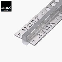 Profilé de joint de dilatation en acier inoxydable brossé avec insert coloré pour carrelage mural et de sol en céramique