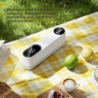 Mesin Vacuum Sealer Otomatis Mini Isi Ulang Digital untuk Pengemasan Makanan Kering dan Basah Plastik Rumah Tangga