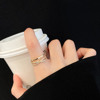 Nouveautés : Bague en laiton plaqué or, style minimaliste, tendance INS, pour femme, vente en gros