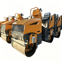 Compacteur routier à double tambour Bomag 2 tonnes à patins de mouton, bulldozer vibrant à roue unique 6/8 tonnes avec pneus en caoutchouc