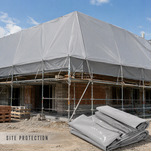 Bâche de protection extérieure en PVC gris imperméable, tissée, style uni, 200 g/m², largeur 120 pouces - Product Image 5