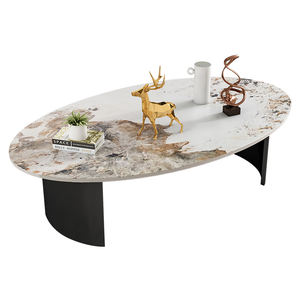 Ensemble de tables basses de luxe modernes de haute qualité, table en pierre frittée, design simple, meubles de salon, table basse - Product Image 6