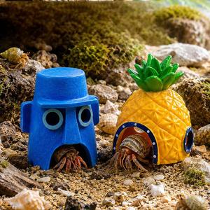 Casa <span class=keywords><strong>de</strong></span> <span class=keywords><strong>Piña</strong></span> No Tóxica PKY, Adorno Decorativo para Acuarios, Cueva Escondite para Betta, Camarones y Peces Pequeños, Cangrejos Ermitaños - Product Image 1
