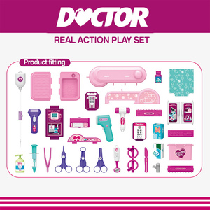 Taşınabilir okul öncesi plastik doktor bavul için tıbbi kiti oyna Pretend işık ses efektleri oyuncak çocuk yaratıcı için - Product Image 2