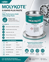 Pâte MOLYKOTE G-Rapid Plus MoS2 Graphite Anti-prise, pâte d'assemblage à faible friction, lubrifiant solide pour boulons, engrenages, roulements, 1 kg
