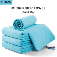 Serviette de sport en microfibre personnalisée avec logo, séchage rapide, respirante, absorbant la transpiration, pour la gym, le fitness, la randonnée et les activités de plein air