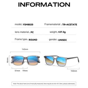 Gafas de Sol Ovaladas Polarizadas UV400 de Moda Gruesa, Gafas de Sol de Acetato de Diseñador para Mujer, Gafas de Sol Retro para Hombre, Filtro de Color Vintage - Product Image 3