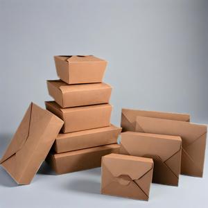 Envases de comida para llevar, desechables, reciclables, de papel kraft, contenedor de comida para llevar, impresión personalizada, envases de alimentos - Product Image 1