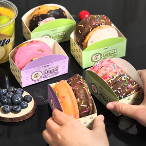 Caja de Papel para Exhibición de <span class=keywords><strong>Donuts</strong></span> y Bagels, Impresión Personalizada, Grado Alimenticio, Cartulina Blanca, Tapa Abierta, Empaque para Panadería, OEM ODM - Product Image 2