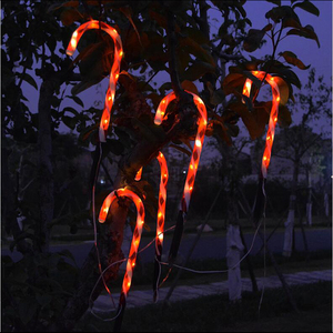 Walkway Lawn Yard Decorations Christmas Garden <strong>Outdoor</strong> Solar <strong>Candy</strong> <strong>Cane</strong> Led Stake <strong>Lights</strong> - Product Image 2