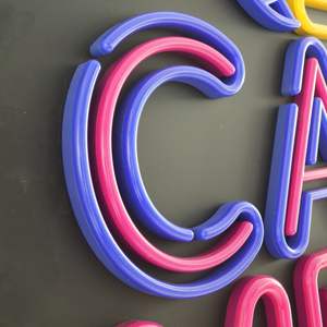 ป้ายนีออนอะคริลิกเหลว ป้ายนีออนแบบกำหนดเอง ไฟแบ็คดรอป ป้ายนีออนกันน้ำระดับ IP65 เปลี่ยนสี RGB ได้ ระบบอัจฉริยะ แสงสว่างยาวนาน - Product Image 5