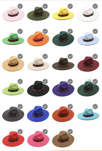Sombrero Fedora de ala ancha para mujer y hombre, sombrero con cinta decorativa verde y roja, de marca famosa, a la moda, novedad - Product Image 6