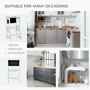 Torre di Apprendimento per Bambini 2 <span class=keywords><strong>in</strong></span> 1, Set Tavolo e Sgabello da Cucina con Lavagna per Gioco Interattivo a <span class=keywords><strong>Casa</strong></span> - Product Image 3