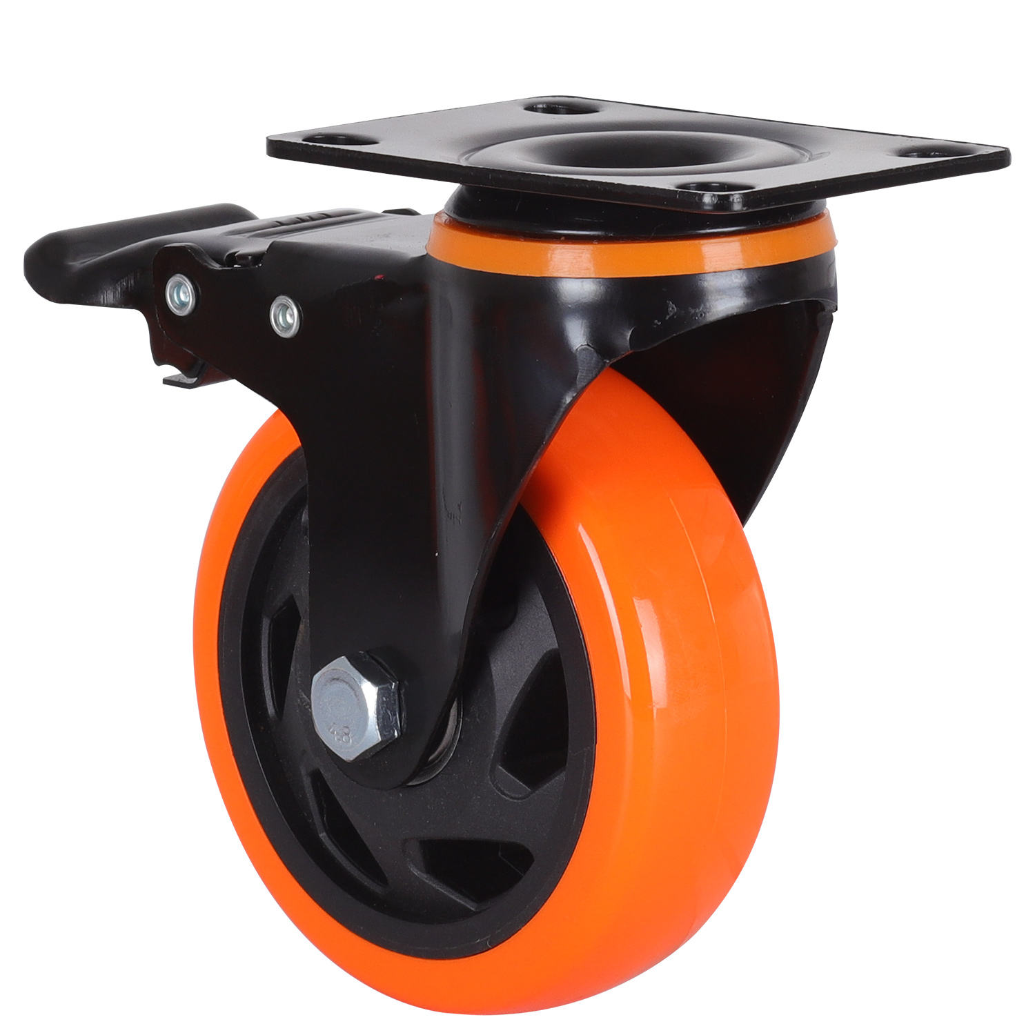 Industrial Rubber Cart Wheels for Workbench Central Locking Castor Wheel Heavy Duty Caster Wheels