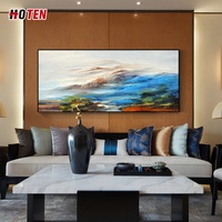 Peinture à l'huile abstraite de paysage de montagne moderne Base de toile murale horizontale dessinée à la main pour intérieur moderne décoratif
