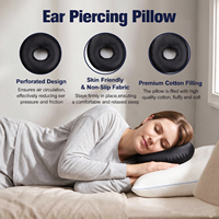 Oreiller en forme de donut avec trou central, en tissu satiné, pour les dormeurs latéraux, emballé sous vide