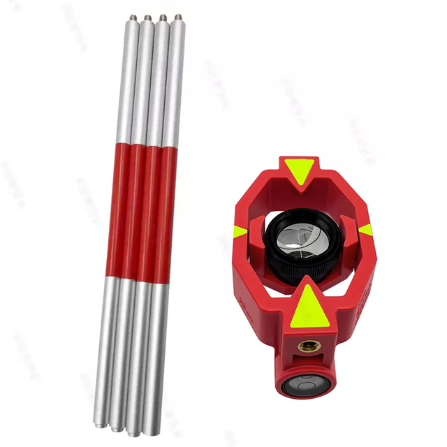 Total Station Surveying Instrument Leica Prism Pole Lens With Four Pole Miniature Lens Constant 30MM Mini Prism Survey Equipment