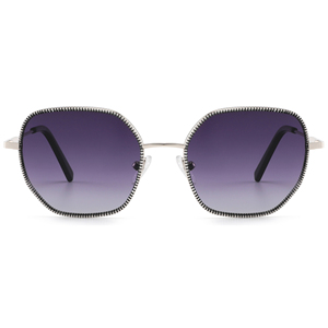 Gafas de Sol Unisex con Marco Metálico Cuadrado, Lentes Marrones, Protección UV400, Estilo Moderno para Adultos - Product Image 6