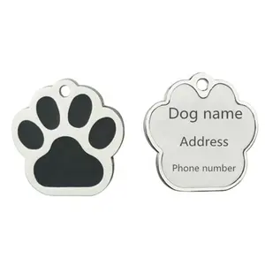 Personnalisé griffe forme chien tag en métal pet ID tag